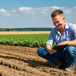 **

> A vibrant, sunny farmland scene in Poland. A modern local server sits protected near a field, collecting data from soil sensors. In the background, a farmer smiles confidently, making decisions about irrigation based on the data displayed on a tablet. Focus on the feeling of autonomy and smart agriculture.

**