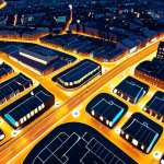 **
    "An aerial view of a vibrant, interconnected European smart city at night, depicted as a living organism. Luminous data streams pulsate through streets and buildings, symbolizing vast sensor networks. Smart streetlights softly illuminate pathways, dynamically adjusting their brightness to detected activity. Subtle holographic overlays project real-time environmental data, like air quality and fluid traffic patterns, integrating seamlessly with the urban landscape. The scene should evoke a sense of intelligent efficiency and technological harmony, with a subtle nod to contemporary Polish city aesthetics."

2.  **Prompt for