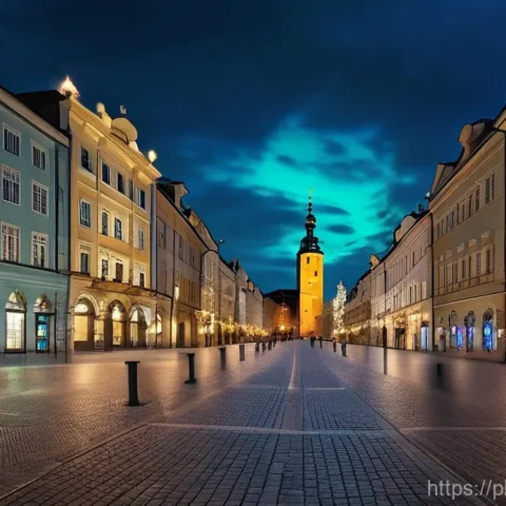 센서 네트워크의 정보 전송 신뢰성 강화 - **Prompt: "A vibrant, panoramic cityscape of Krakow, Poland, at twilight. The modern architecture is...