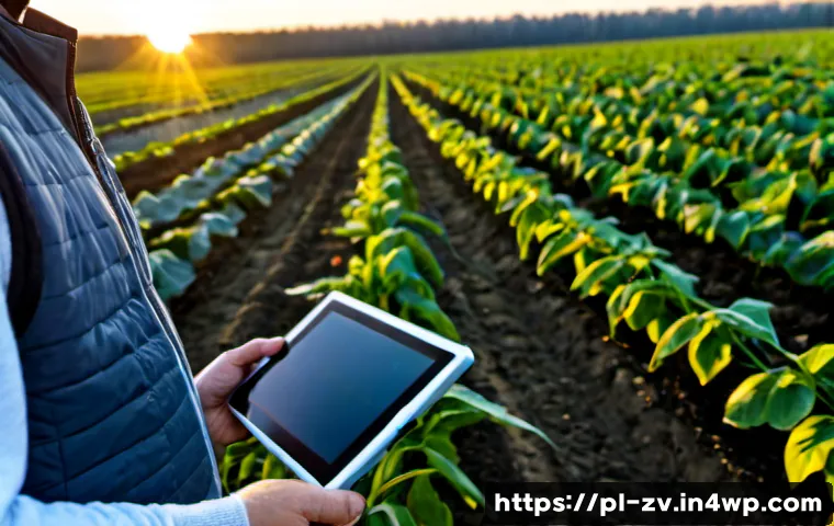 Home 17 센서 네트워크의 에너지 효율성 개선 전략 - Photorealistic close-up of a compact wireless sensor network in a Polish agricultural field, several...