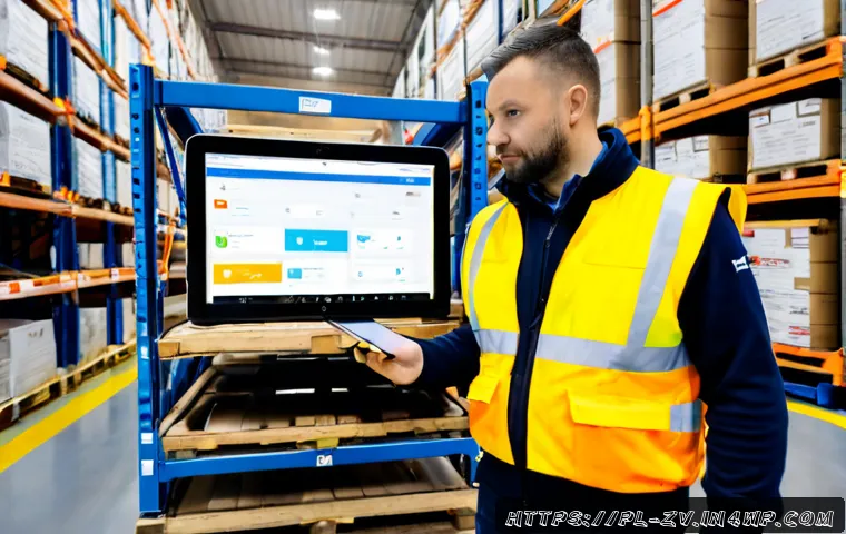 Home 17 비즈니스 성공을 위한 센서 네트워크 활용 사례 - Photorealistic modern Polish food distribution warehouse near Warsaw, a logistics manager in smart c...